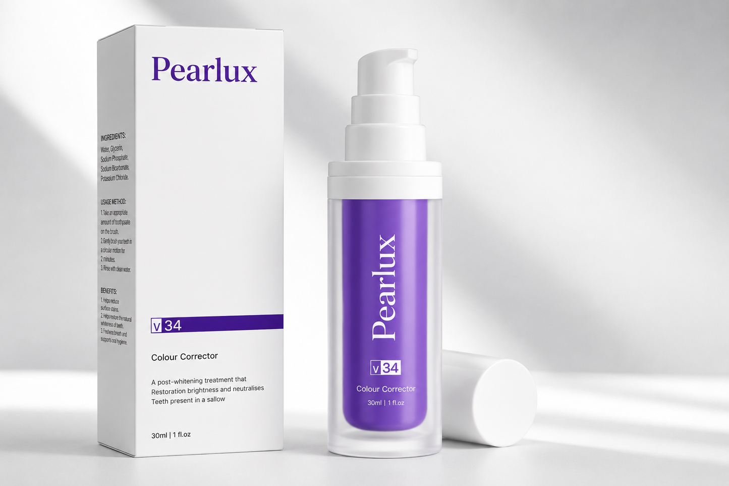 Pearlux – Gel Blanqueador con Tecnología Violeta V34